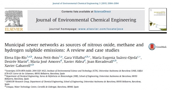 New Publication - Municipal sewer networks as sources of N2O, CH4 and H2S emissions: A review and case studies